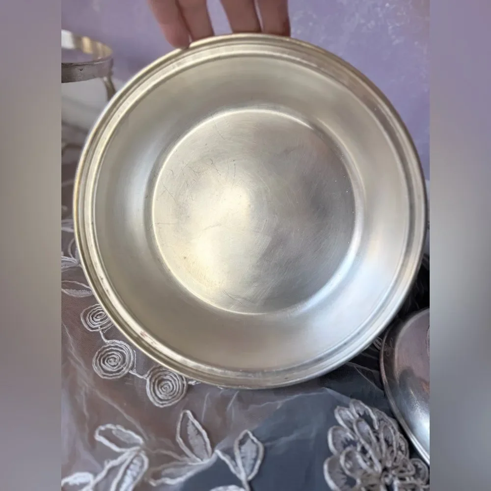 Elegant Silver Fondue Serveware Dish